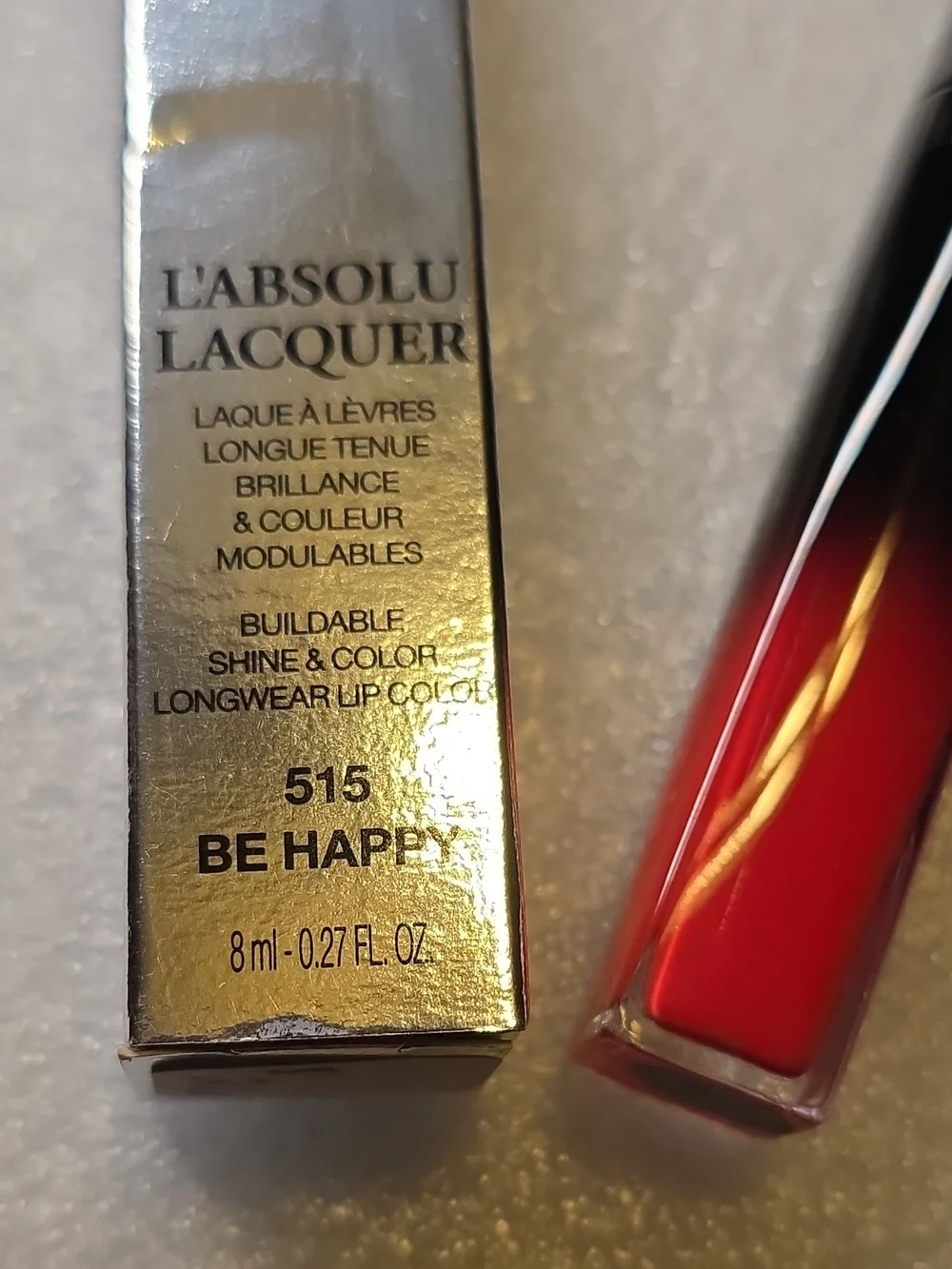 L'Absolu Lacquer Lip Gloss - Be Happy (515) Red Gradient